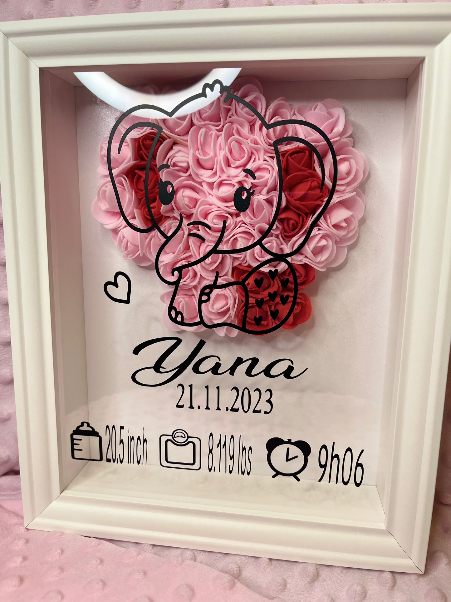 Cadre de naissance avec fleurs